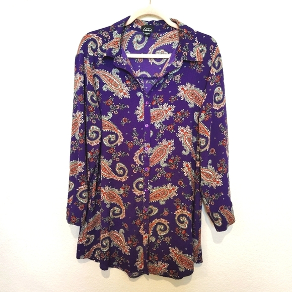 Blouse Bundle Rose + Olive And Simply Emma Purple and Cream Floral Tops - Picture 2 of 5